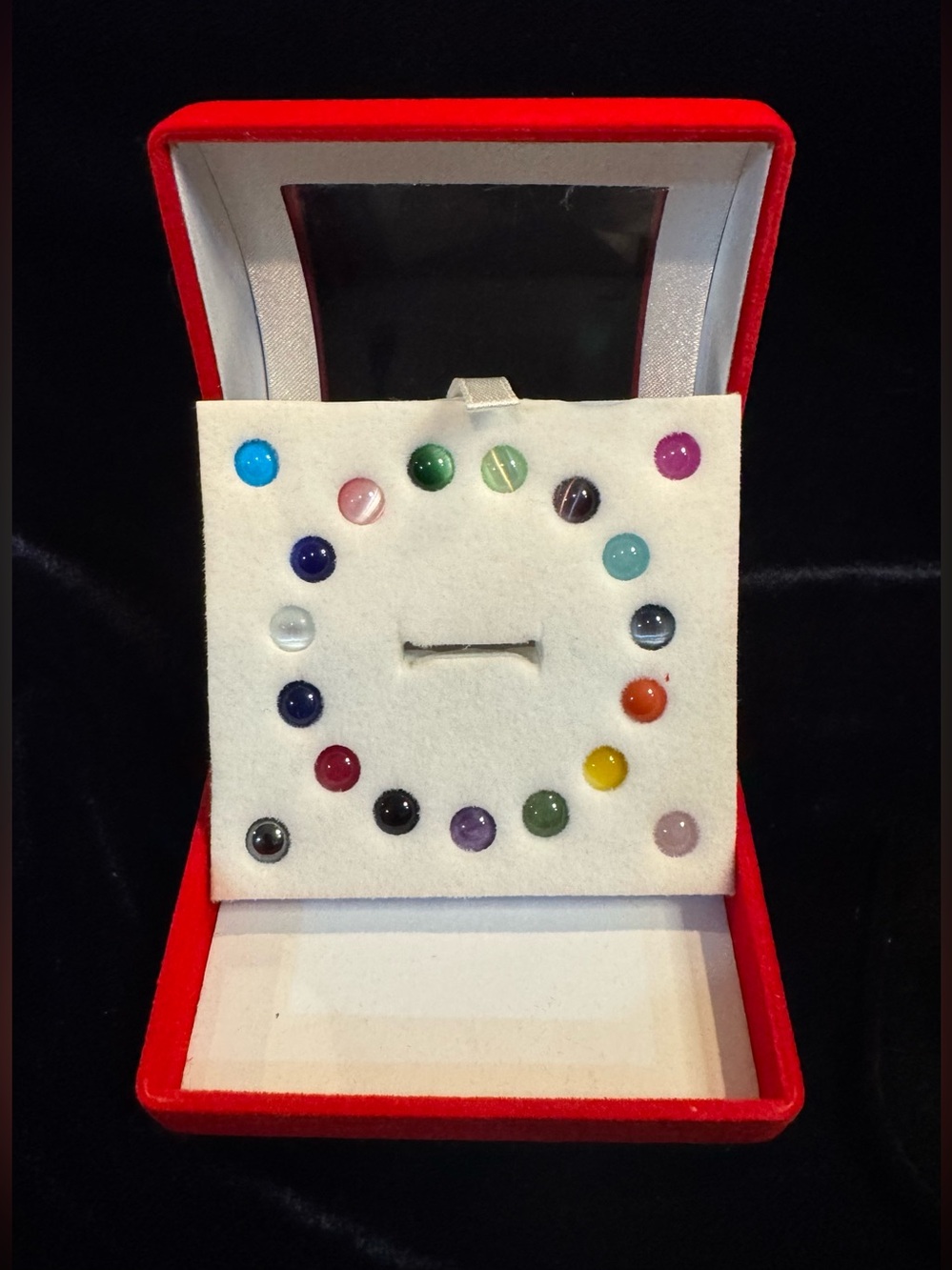 Vintage Sterling Silver Ring, 6, w/ 20 Multicolor Interchangeable Center Beads - Picture 3 of 15